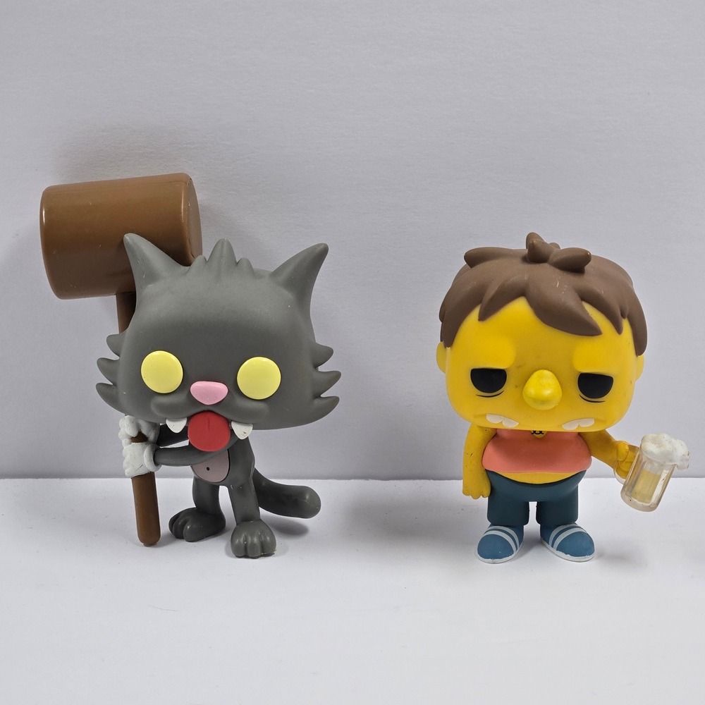 Funko Pop The Simpsons Barney Gumble and Scratchy Vinyl Figures Lot of 2